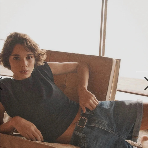 Madewell Side-Cinch Muscle Tee, NWT, Size XS, Black - Picture 2 of 6